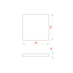Ukončenie jokla naváracie, 40 x 40 mm, brúsená AISI 304 Ukončenie jokla naváracie, 40 x 40 mm, brúsená AISI 304